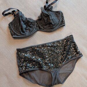Victoria’s Secret Dream Angels Sequin & Lace Bra + Panty Set
